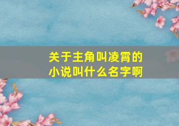 关于主角叫凌霄的小说叫什么名字啊