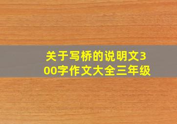 关于写桥的说明文300字作文大全三年级