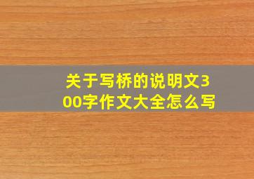 关于写桥的说明文300字作文大全怎么写