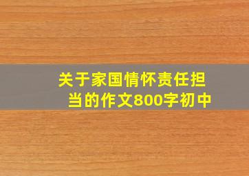 关于家国情怀责任担当的作文800字初中