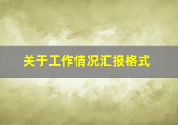 关于工作情况汇报格式