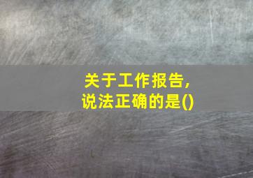 关于工作报告,说法正确的是()