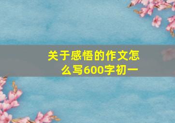 关于感悟的作文怎么写600字初一