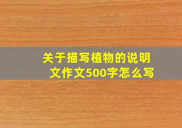 关于描写植物的说明文作文500字怎么写