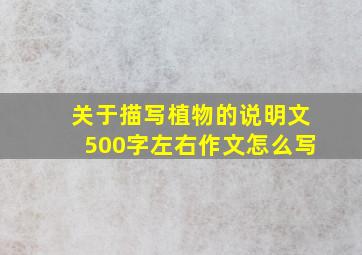 关于描写植物的说明文500字左右作文怎么写