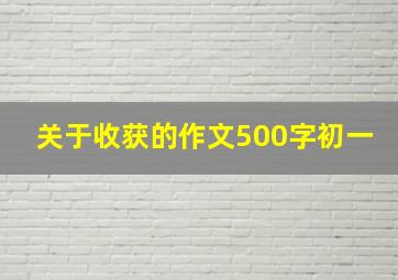 关于收获的作文500字初一