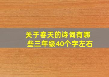 关于春天的诗词有哪些三年级40个字左右