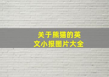 关于熊猫的英文小报图片大全