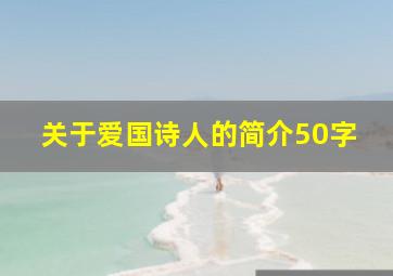 关于爱国诗人的简介50字