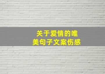 关于爱情的唯美句子文案伤感