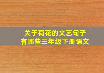 关于荷花的文艺句子有哪些三年级下册语文