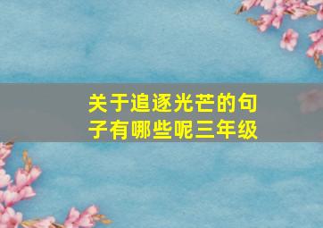 关于追逐光芒的句子有哪些呢三年级