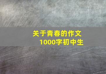 关于青春的作文1000字初中生