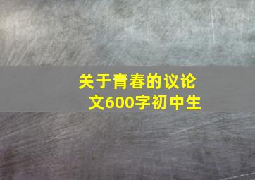 关于青春的议论文600字初中生