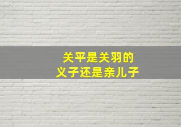 关平是关羽的义子还是亲儿子