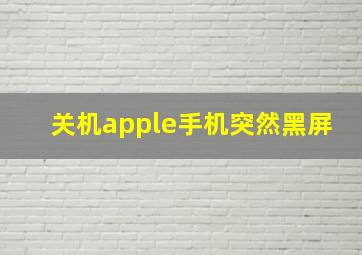 关机apple手机突然黑屏