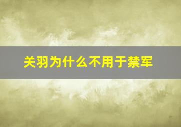 关羽为什么不用于禁军