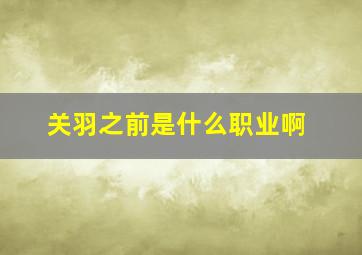 关羽之前是什么职业啊