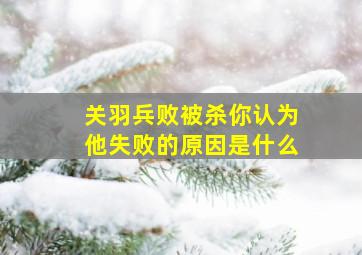 关羽兵败被杀你认为他失败的原因是什么