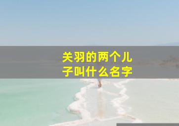 关羽的两个儿子叫什么名字