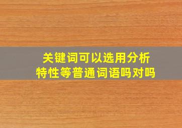 关键词可以选用分析特性等普通词语吗对吗