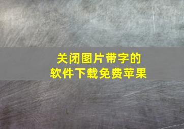 关闭图片带字的软件下载免费苹果