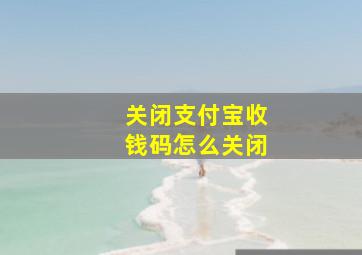 关闭支付宝收钱码怎么关闭