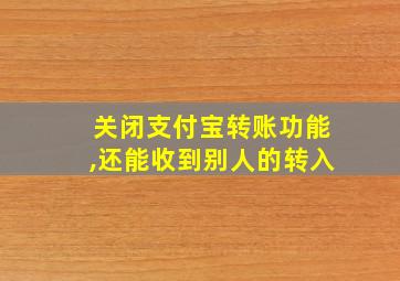 关闭支付宝转账功能,还能收到别人的转入