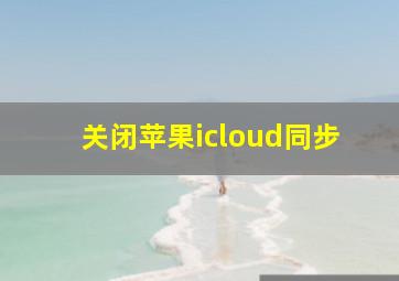 关闭苹果icloud同步