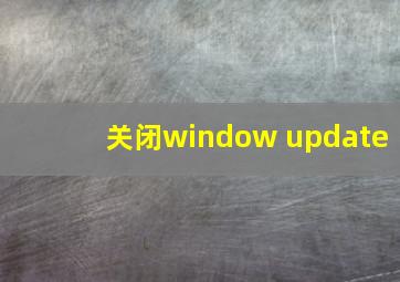 关闭window update