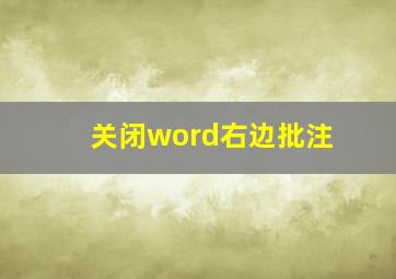 关闭word右边批注