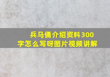 兵马俑介绍资料300字怎么写呀图片视频讲解