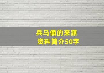 兵马俑的来源资料简介50字