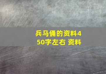 兵马俑的资料450字左右 资料