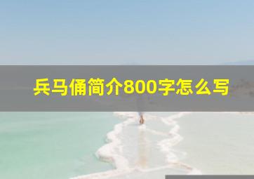 兵马俑简介800字怎么写