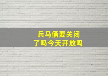 兵马俑要关闭了吗今天开放吗