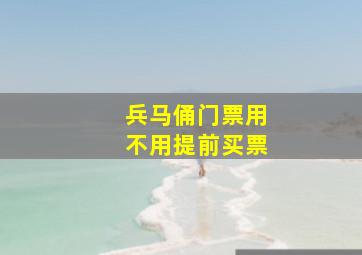 兵马俑门票用不用提前买票