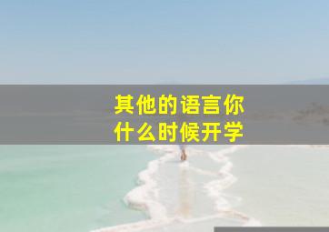 其他的语言你什么时候开学