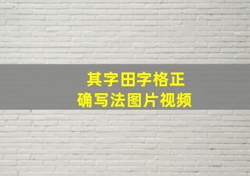 其字田字格正确写法图片视频