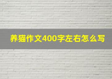 养猫作文400字左右怎么写