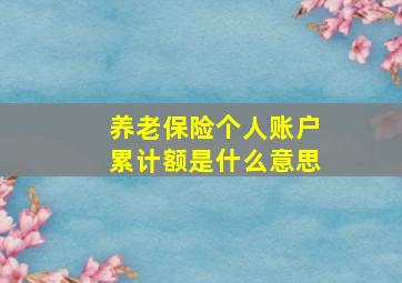 养老保险个人账户累计额是什么意思