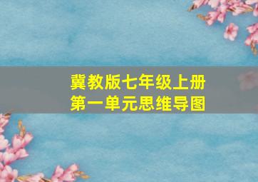 冀教版七年级上册第一单元思维导图