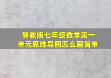 冀教版七年级数学第一单元思维导图怎么画简单