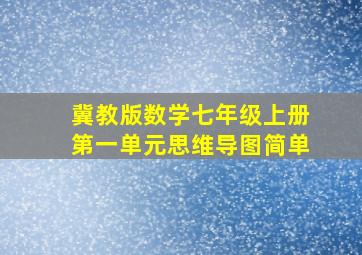 冀教版数学七年级上册第一单元思维导图简单