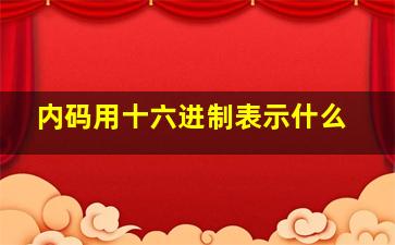 内码用十六进制表示什么