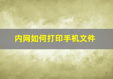 内网如何打印手机文件