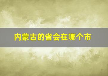 内蒙古的省会在哪个市