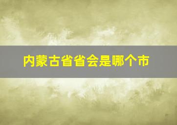 内蒙古省省会是哪个市