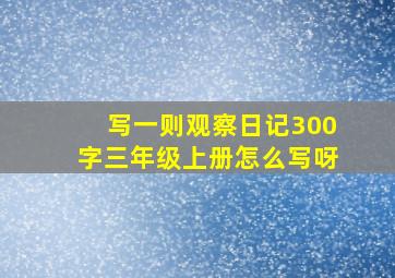 写一则观察日记300字三年级上册怎么写呀