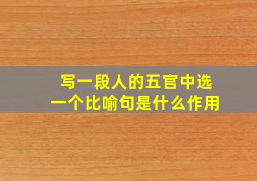 写一段人的五官中选一个比喻句是什么作用